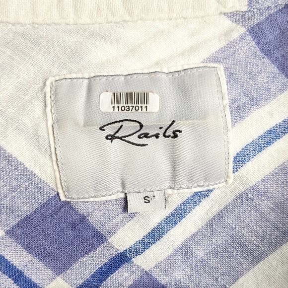 RAILS • Amelie Blue Plaid Tie Front Shirt Sz S - Picture 5 of 7